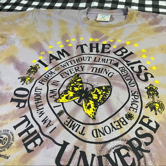 Online Ceramics Ram Dass I Am The Bliss Of The Universe Butterfly Tie Dye Tee - Picture 4 of 8